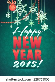 New year's card Happy new year background with snowflakes Decorative background 
