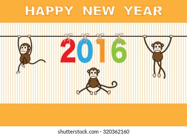 New Year's card image of the monkey year