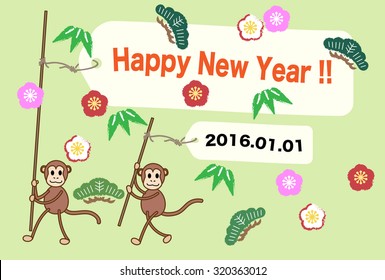 New Year's card image of the monkey year