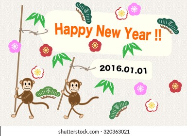 New Year's card image of the monkey year