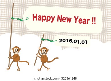 New Year's card image of the monkey year