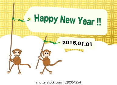 New Year's card image of the monkey year