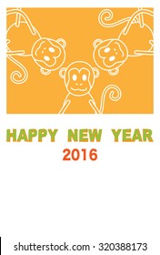 New Year's card image of the monkey year
