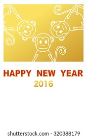 New Year's card image of the monkey year