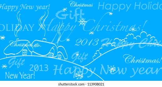 New Year's card with inscriptions