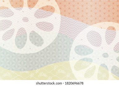 New Year's card lotus root Japanese pattern background