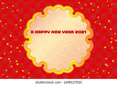 New Year's card material 2021 checkered and scale background