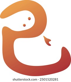 New Year's card material, cute snake character picture