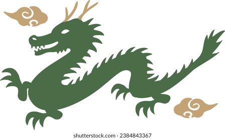 Material de la tarjeta de Año Nuevo Dragon año Silueta Dragon