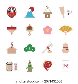 New Year's card material icon.