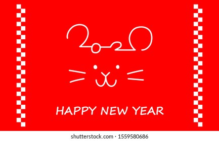 New Year's card material illustration for 2020