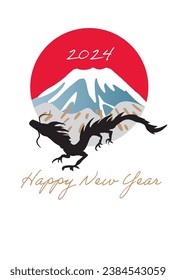 翻訳の結果
New Year's card material illustration for 2024 Year of the Dragon