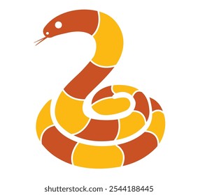 Material do cartão de Ano Novo: simples enrolada ícone de serpente de duas cores, ilustração, zodíaco, ano da serpente 2025