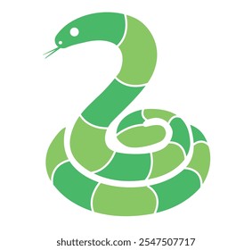 Material do cartão de Ano Novo: simples enrolada ícone de serpente de duas cores, ilustração, zodíaco, ano da serpente 2025