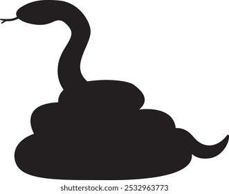 New Year's card material snake year snake illustration silhouette