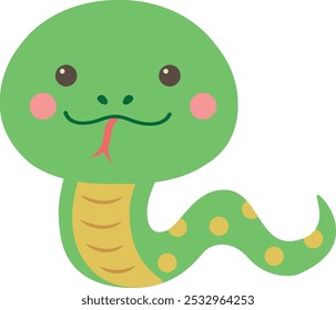New Year's card material Year of the snake Cute snake illustration
