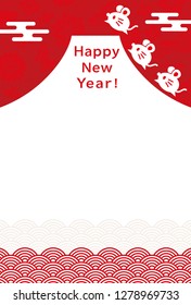 New Year's card with mouse and mountain.