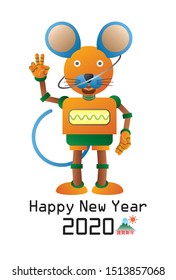 New Year's card for a mouse-type robot.  (portrait mode) 