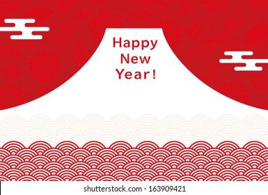 New Year's card of Mt. Fuji.