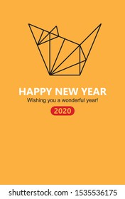 New years card of polygon rat