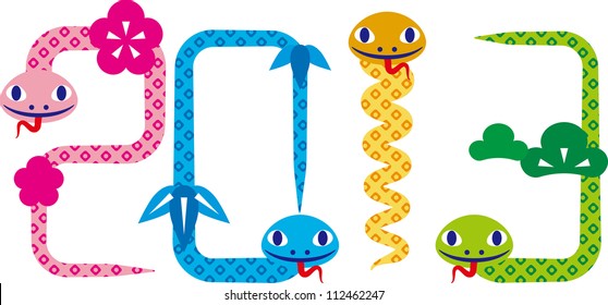 New Year's card of the snake