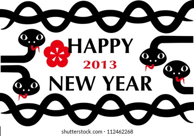 New Year's card of the snake