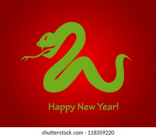New year's card with snake