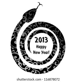 New year's card with snake. Vector Illustration