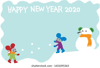   new year's card template 2020