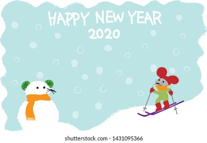  new year's card template 2020