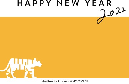 New Year's card template for 2022, the year of the tiger, the Japanese zodiac sign.
This illustration has elements of simple, stylish, Japan, silhouette, animal, wild, yellow etc.