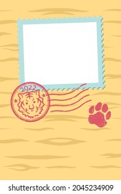 New Year's card template for Year of the Tiger (with photo space)
