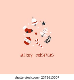 New Year's card. Vector gift card for Christmas and New Year. New Year holidays. Christmas. Gifts. Santa Claus.