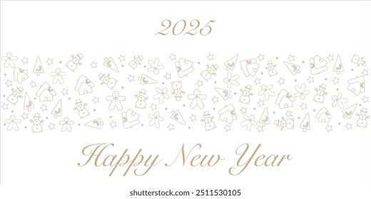 New Year's card. Vector image. Greetings for 2025.