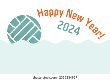 New Year's card with water polo motif. 2024