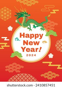New Year's card for the year of the dragon 2024