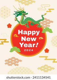 New Year's card for the year of the dragon 2024