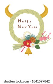 New Year's card for the year of Ox