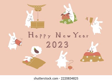 New Year's card for the year of rabbit