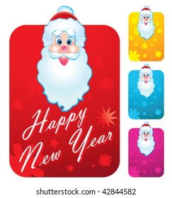 New year's cards with Santa Clause
