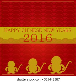 New Years Chinese.Chinese calendar for the year of monkey.