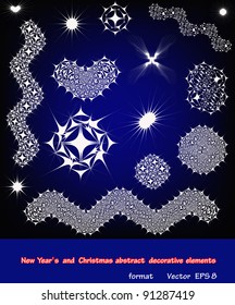 New Year's and Christmas abstract decorative elements. A vector format