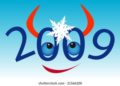 New Year's and Christmas collection of illustrations