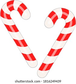 New Year's, Christmas lollipops isolated on white background, for printing on cards, fabric, paper, posters.