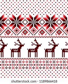 New Year's Christmas pattern pixel vector illustration