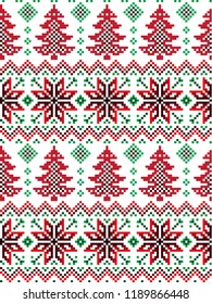 New Year's Christmas pattern pixel vector illustration