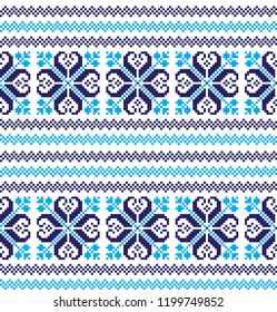 New Year's Christmas pattern pixel vector illustration