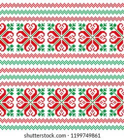 New Year's Christmas pattern pixel vector illustration