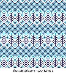 New Year's Christmas pattern pixel vector illustration