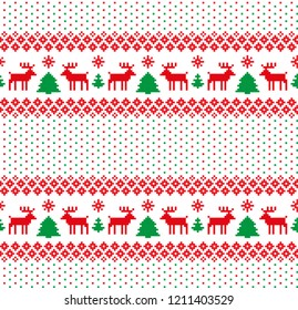 New Year's Christmas pattern pixel vector illustration